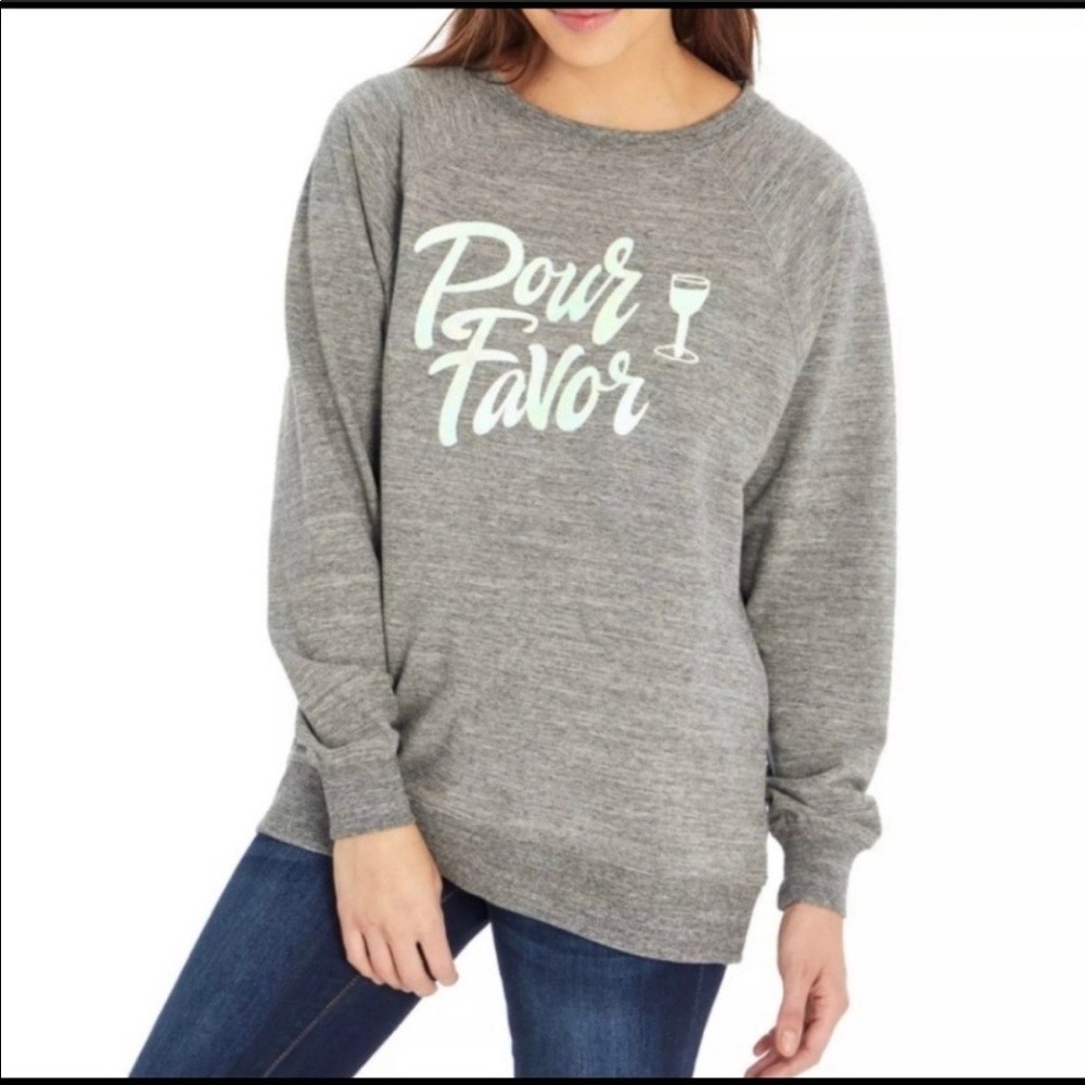 WILDFOX GRAY Pour Favor Sweatshirt-*NEW